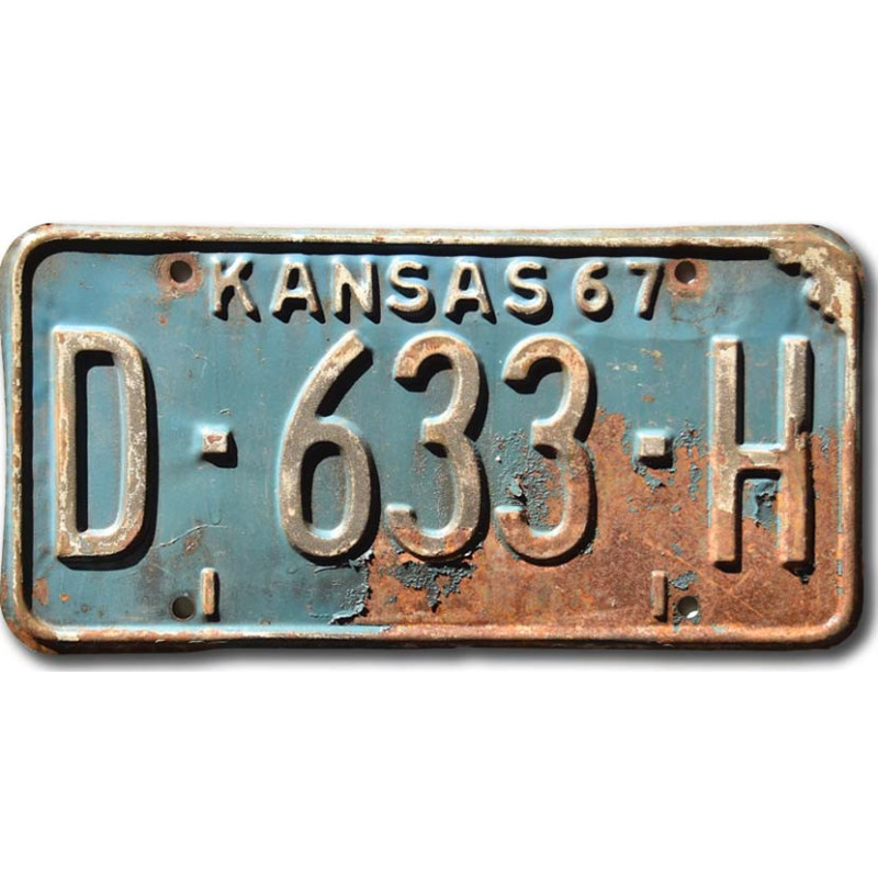 Tablica rejestracyjna USA Kansas 1967 Blue D-633-H