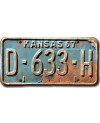Tablica rejestracyjna USA Kansas 1967 Blue D-633-H