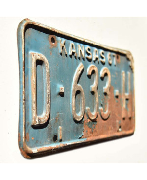 Tablica rejestracyjna USA Kansas 1967 Blue D-633-H