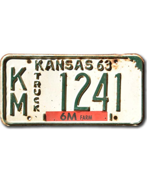 Tablica rejestracyjna USA Kansas 1963 Truck KM-1241
