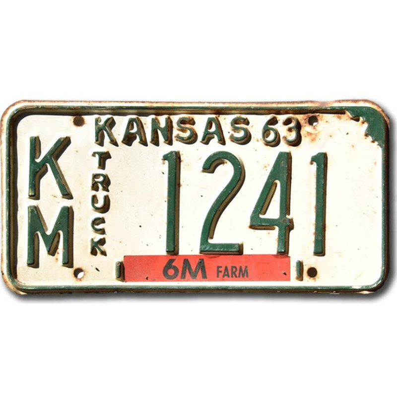 Tablica rejestracyjna USA Kansas 1963 Truck KM-1241