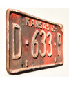 Tablica rejestracyjna Kansas 1965 Red D-633-B