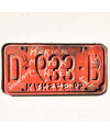 Tablica rejestracyjna Kansas 1965 Red D-633-B