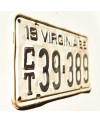 Tablica rejestracyjna USA Virginia 1965 White CT39-389