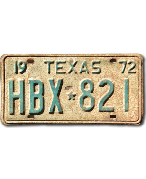 Tablica rejestracyjna USA Texas 1972 HBX-821