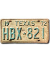 Tablica rejestracyjna USA Texas 1972 HBX-821