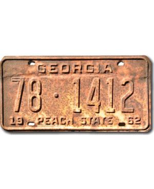 Tablica rejestracyjna USA Georgia 1962 Peach State 78-1412