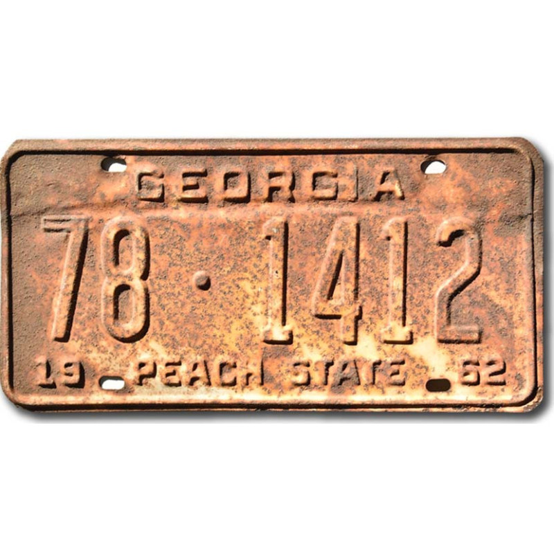 Tablica rejestracyjna USA Georgia 1962 Peach State 78-1412