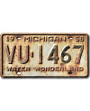 Tablica rejestracyjna USA Michigan 1958 Water Wonderland VU-1467