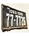 Tablica rejestracyjna USA Iowa 1946 Black 77-7726