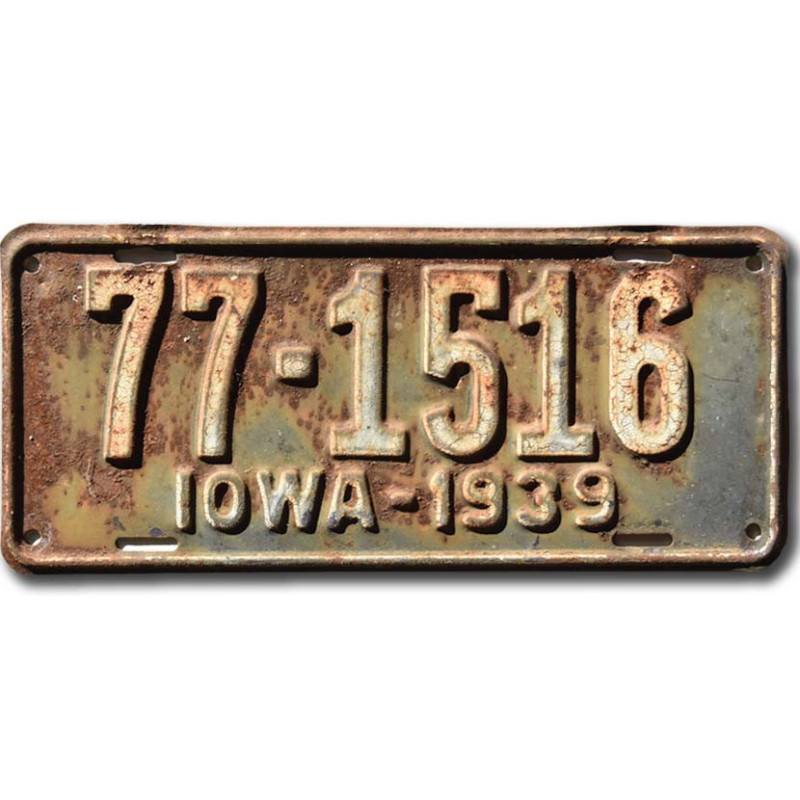 Tablica rejestracyjna USA Iowa 1939 Black 77-1516