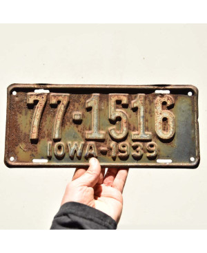 Tablica rejestracyjna USA Iowa 1939 Black 77-1516