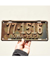 Tablica rejestracyjna USA Iowa 1939 Black 77-1516