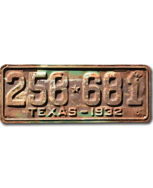 Tablica rejestracyjna USA Texas 1932 Rusty 258-681