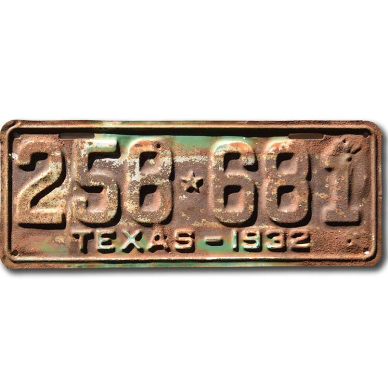 Tablica rejestracyjna USA Texas 1932 Rusty 258-681