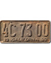 Tablica rejestracyjna USA California 1933 Rusty 4C 73 00