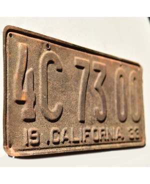 Tablica rejestracyjna USA California 1933 Rusty 4C 73 00
