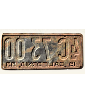 Tablica rejestracyjna USA California 1933 Rusty 4C 73 00
