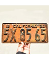 Tablica rejestracyjna USA California 1934 Yellow 5X 8565