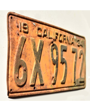 Tablica rejestracyjna USA California 1934 Yellow 6X 9572
