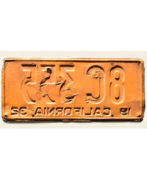 Tablica rejestracyjna USA California 1932 Yellow 8C 355