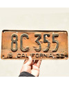 Tablica rejestracyjna USA California 1932 Yellow 8C 355