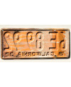 Tablica rejestracyjna USA California 1932 Yellow 6E 8992