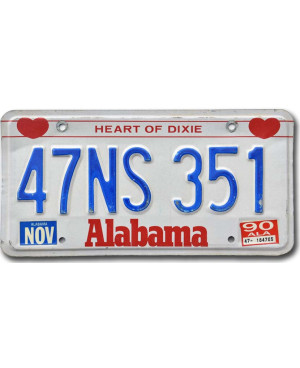 Tablica rejestracyjna USA Alabama Heart