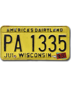 Tablica rejestracyjna USA Wisconsin Dairyland PA 1335