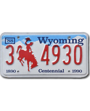 Tablica rejestracyjna USA Wyoming Bronco Centennial 3 4930