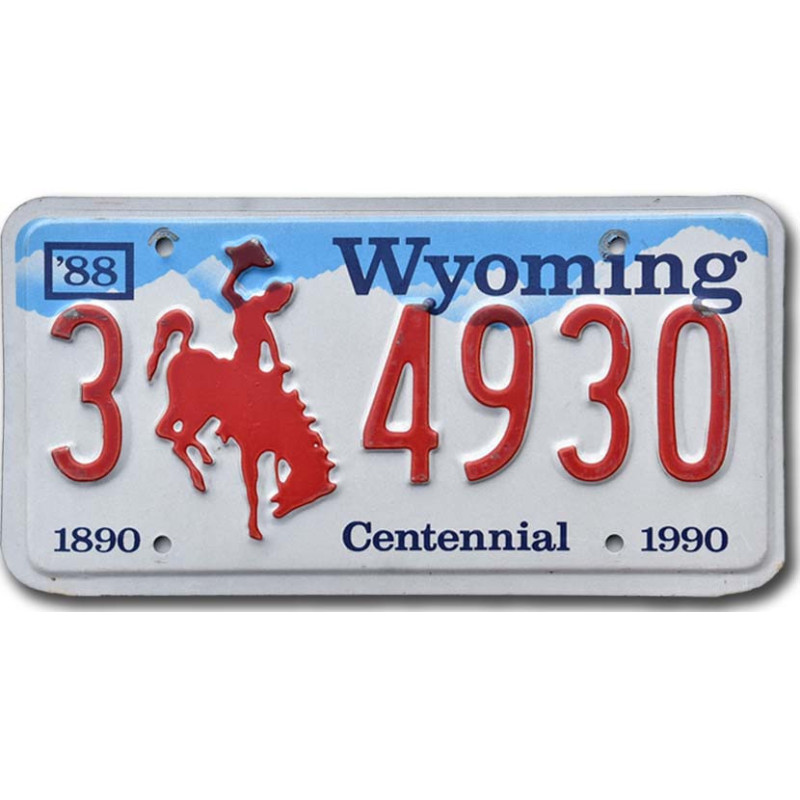 Tablica rejestracyjna USA Wyoming Bronco Centennial 3 4930