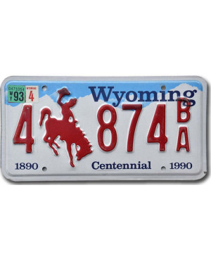 Tablica rejestracyjna USA Wyoming Bronco Centennial 4 874BA