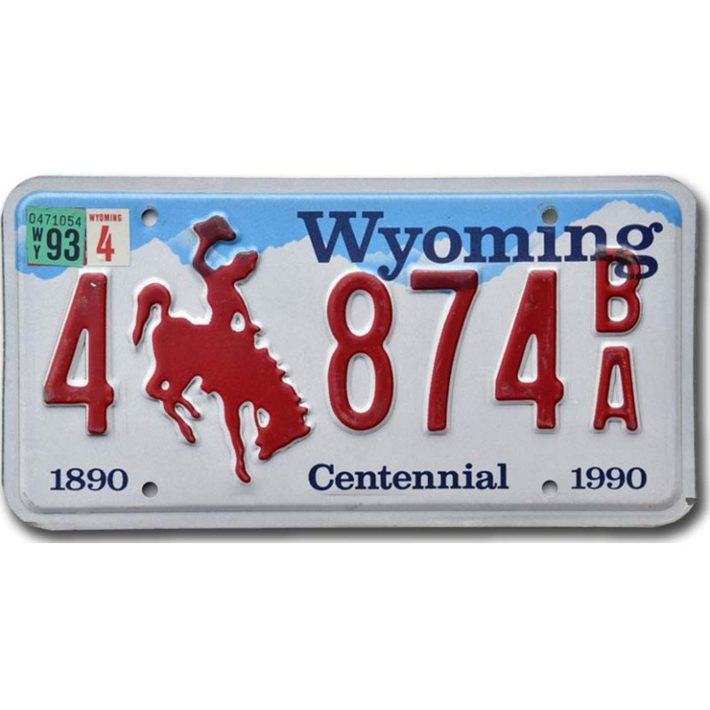 Tablica rejestracyjna USA Wyoming Bronco Centennial 4 874BA