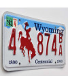Tablica rejestracyjna USA Wyoming Bronco Centennial 4 874BA