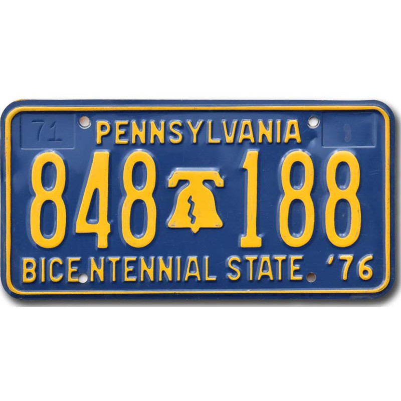 Tablica rejestracyjna USA Pennsylvania 1976 Bicentennial 848 188