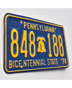Tablica rejestracyjna USA Pennsylvania 1976 Bicentennial 848 188