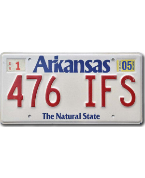 Tablica rejestracyjna USA Arkansas White 476 IFS