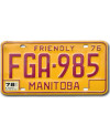Kanadyjska tablica rejestracyjna Manitoba 1976 Friendly FGA-985