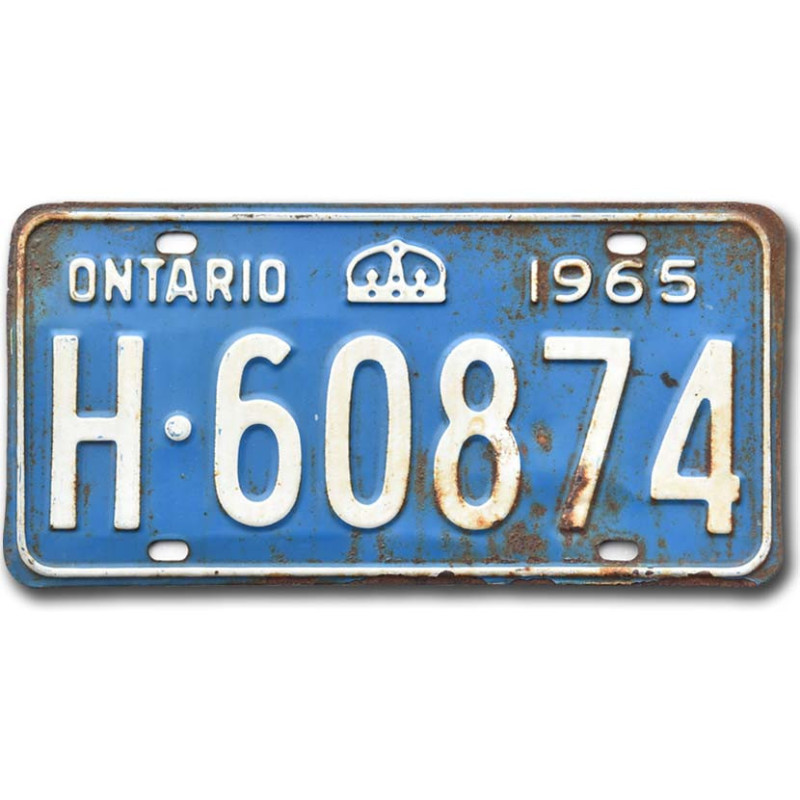 Kanadyjska tablica rejestracyjna Ontario 1965 Blue H-60874