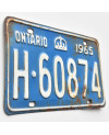 Kanadyjska tablica rejestracyjna Ontario 1965 Blue H-60874