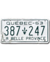 Kanadyjska tablica rejestracyjna Quebec 1963 La Belle 387-247