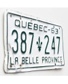 Kanadyjska tablica rejestracyjna Quebec 1963 La Belle 387-247
