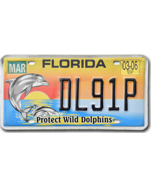 Tablica rejestracyjna USA Florida Protect Wild Dolphins DL91P