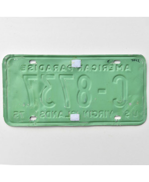Tablica rejestracyjna US Virgin Island 1975 Green C-8737
