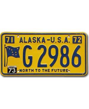 Tablica rejestracyjna USA Alaska 1971 North To The Future G 2986