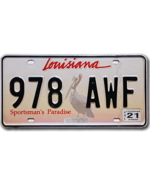 Tablica rejestracyjna USA Louisiana Sportsman´s Paradise 978 AWF