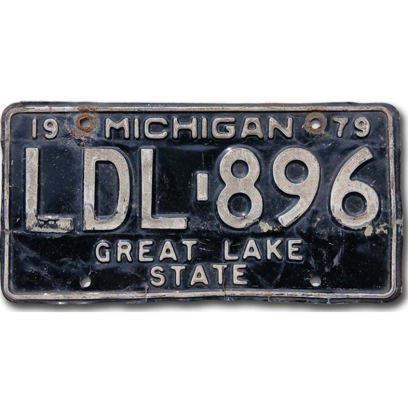 Tablica rejestracyjna USA Michigan 1979 Black LDL.896