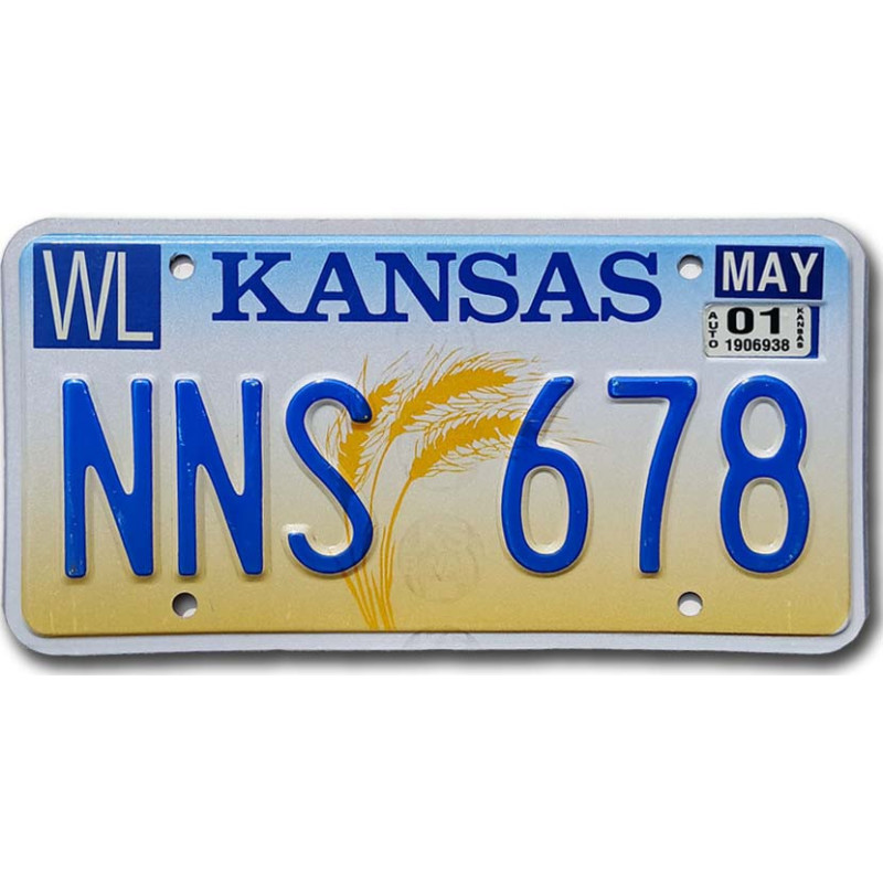 Tablica rejestracyjna USA Kansas Wheat NNS 678
