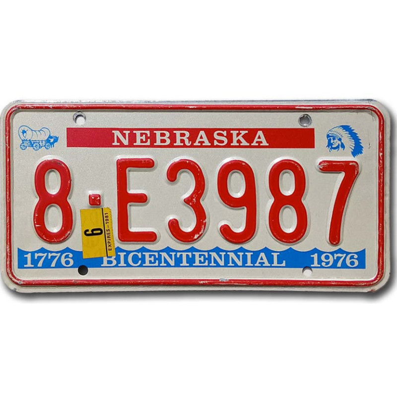 Tablica rejestracyjna USA Nebraska Bicentennial 8-E3987