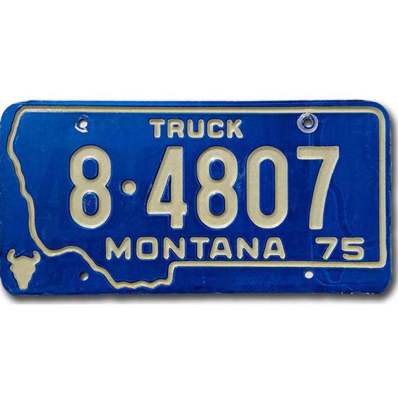 Tablica rejestracyjna USA Montana 1975 Blue Truck 8.4807